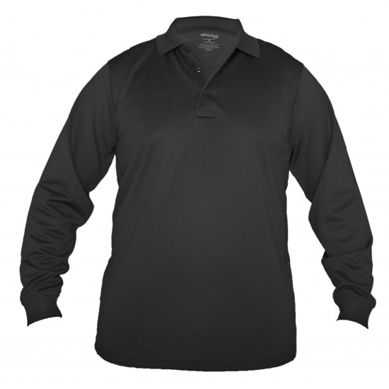 Mens Elbeco UFX Tactical Long Sleeve Polo Shirt- Black