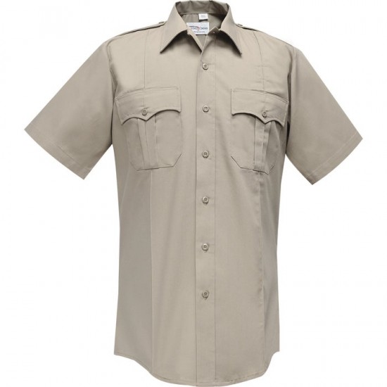 MEN'S COMMAND 100% POLYESTER SHORT SLEEVE SHIRT W/ZIPPER